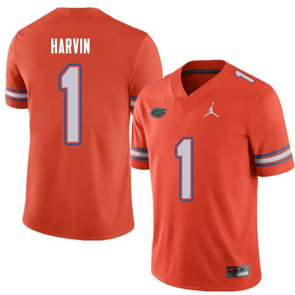 NCAA Florida Gators Percy Harvin Men's #1 Jordan Brand Orange Stitched Authentic College Football Jersey DLM5664KX